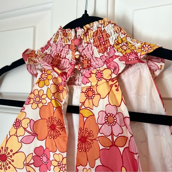 Alexia Admor Molly Mini Dress Pink Tiered Floral Spring 100% Cotton Size 2 - Picture 12 of 13